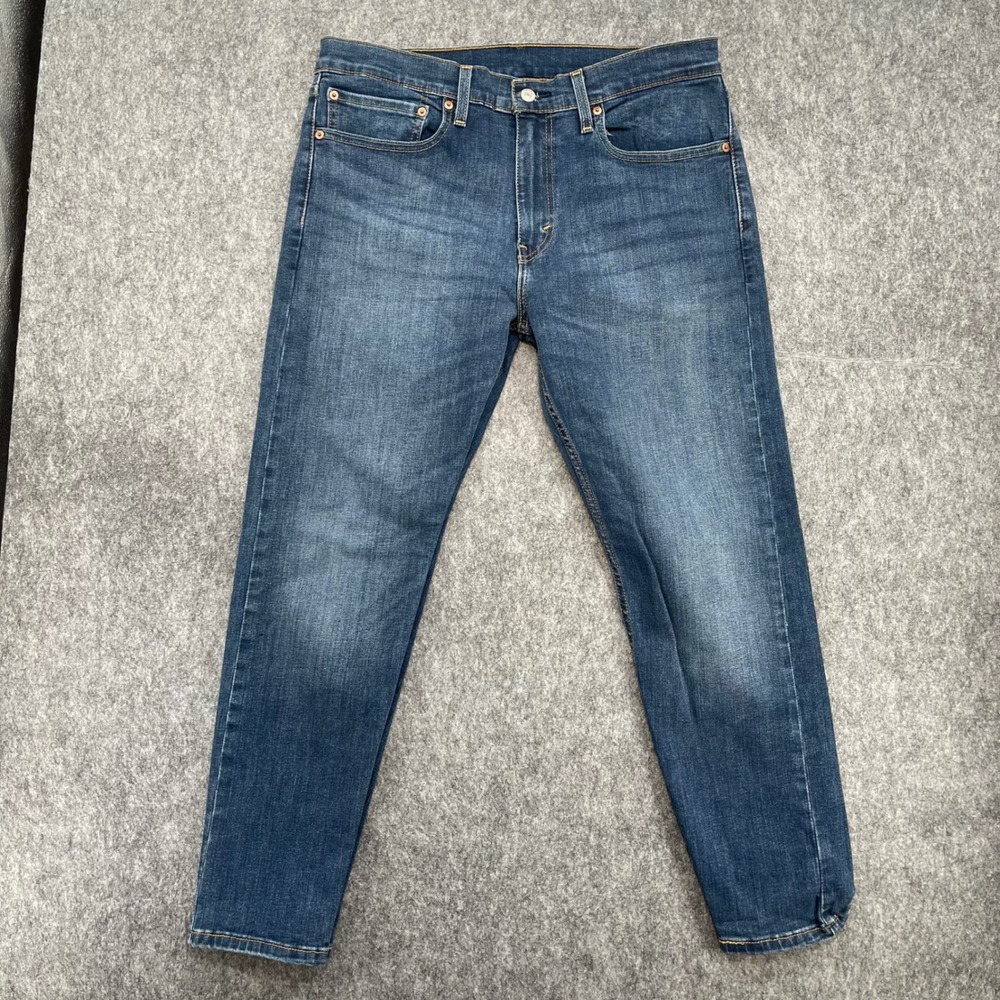 Levis 502 Taper Fit Mens Jeans 34x30 Blue Denim Medium Wash Tapered Leg
